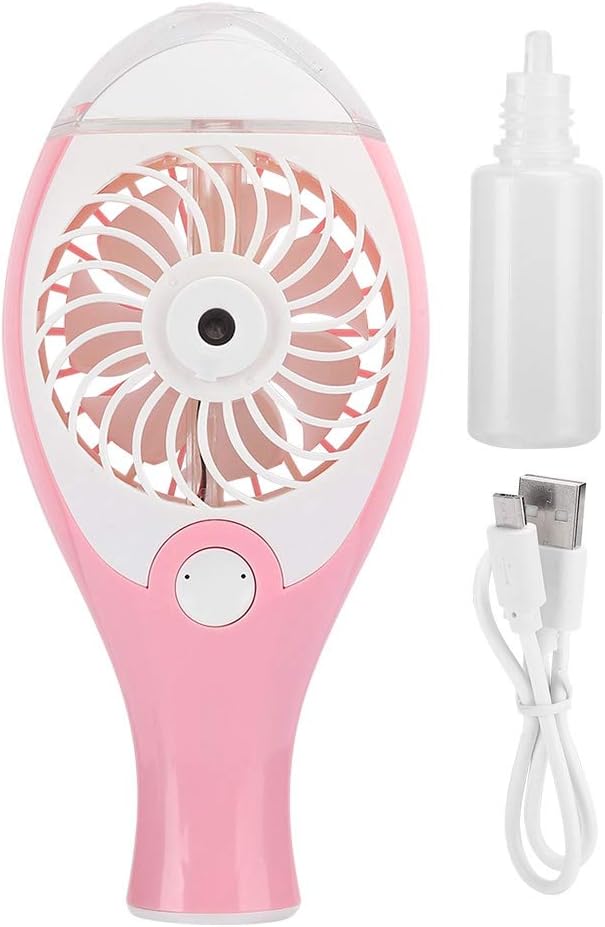 Handheld Fan Sprayer, Portable Misting Fan with Rechargeable Battery, Pink Mini Personal Fan for Indoor Outdoor Use, Summer Cooling Supplies