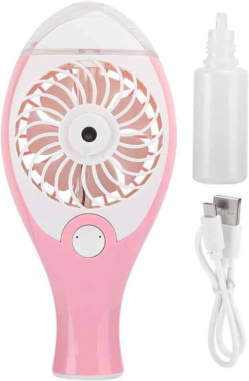 Handheld Fan Sprayer, Portable Misting Fan with Rechargeable Battery, Pink Mini Personal Fan for Indoor Outdoor Use, Summer Cooling Supplies