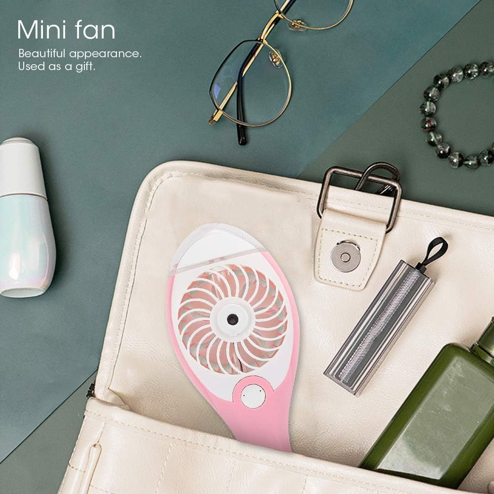 Handheld Fan Sprayer, Portable Misting Fan with Rechargeable Battery, Pink Mini Personal Fan for Indoor Outdoor Use, Summer Cooling Supplies