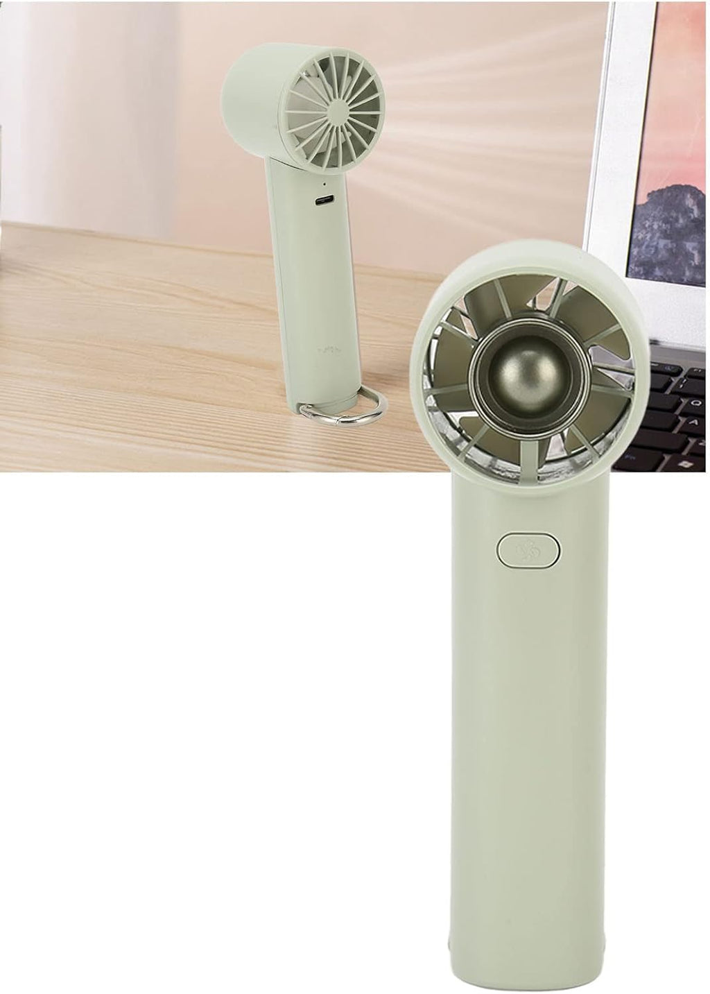 Handheld Mini Fan USB Rechargeable Portable Personal Fan with Ergonomic Grip for Home Office Travel Outdoor