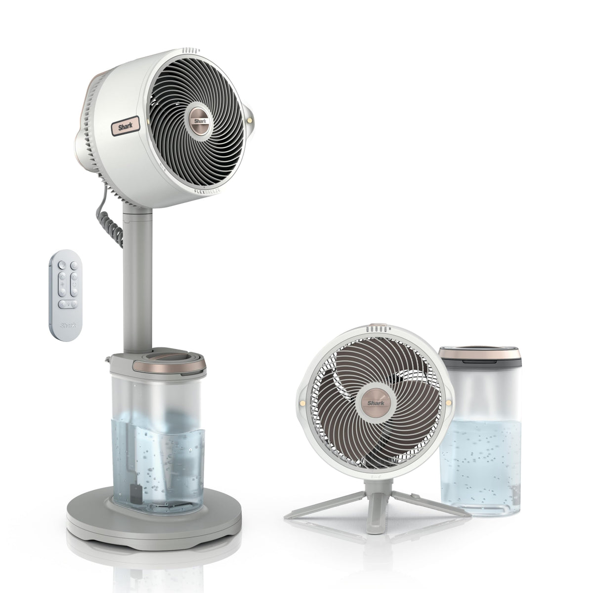 Shark FlexBreeze 2-in-1 Fan with Misting Attachment, White, FA222WH