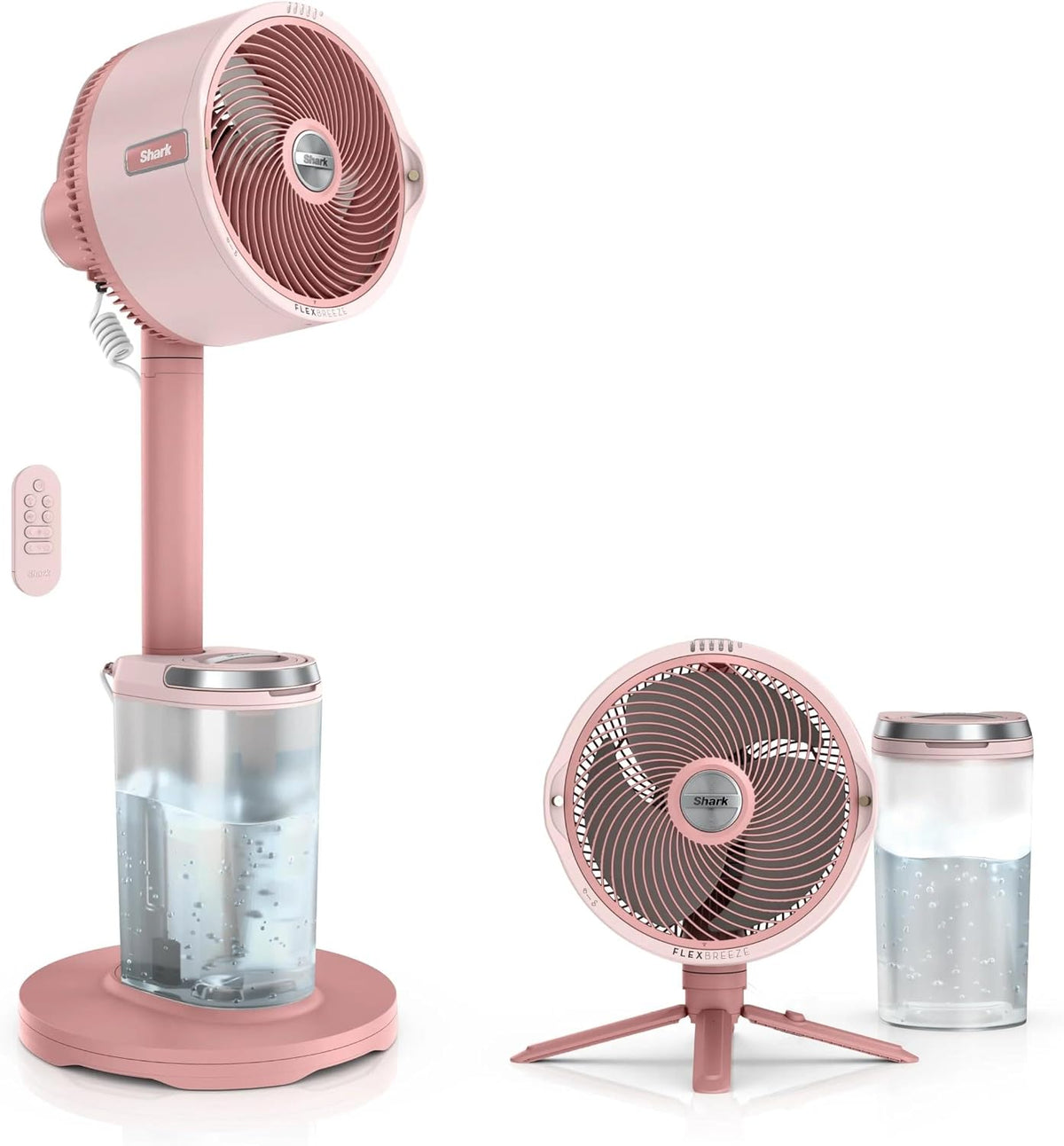 Shark FlexBreeze Pro Mist 2-in-1 Fan with Integrated Mist, Blush, FA300PK2