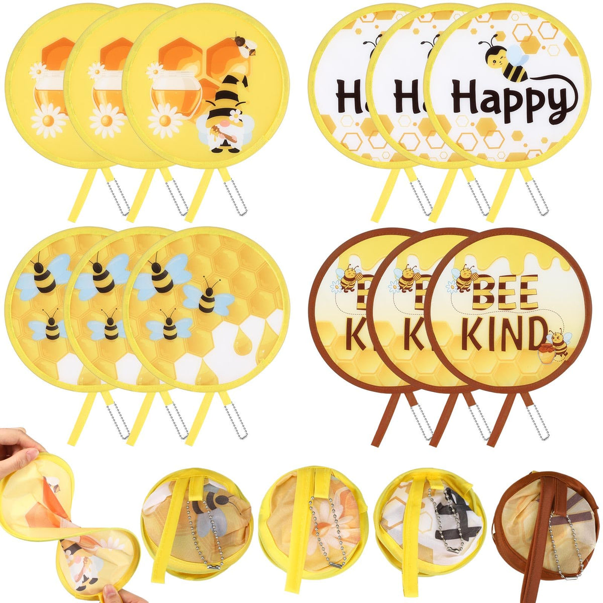 Marsui 12 Pcs Bible Church Foldable Hand Fans Christian Round Handheld Folding Fan Bulk Religious Gifts, Church Hand Fans for Women Wedding Ceremony Party Favors Bible Gift Daily Use