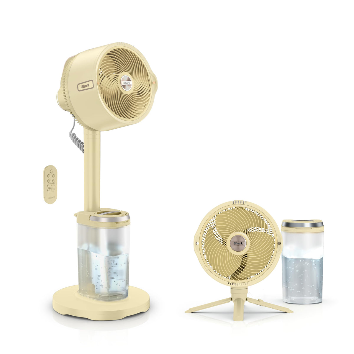 Shark FlexBreeze 2-in-1 Fan with Misting Attachment, White, FA222WH