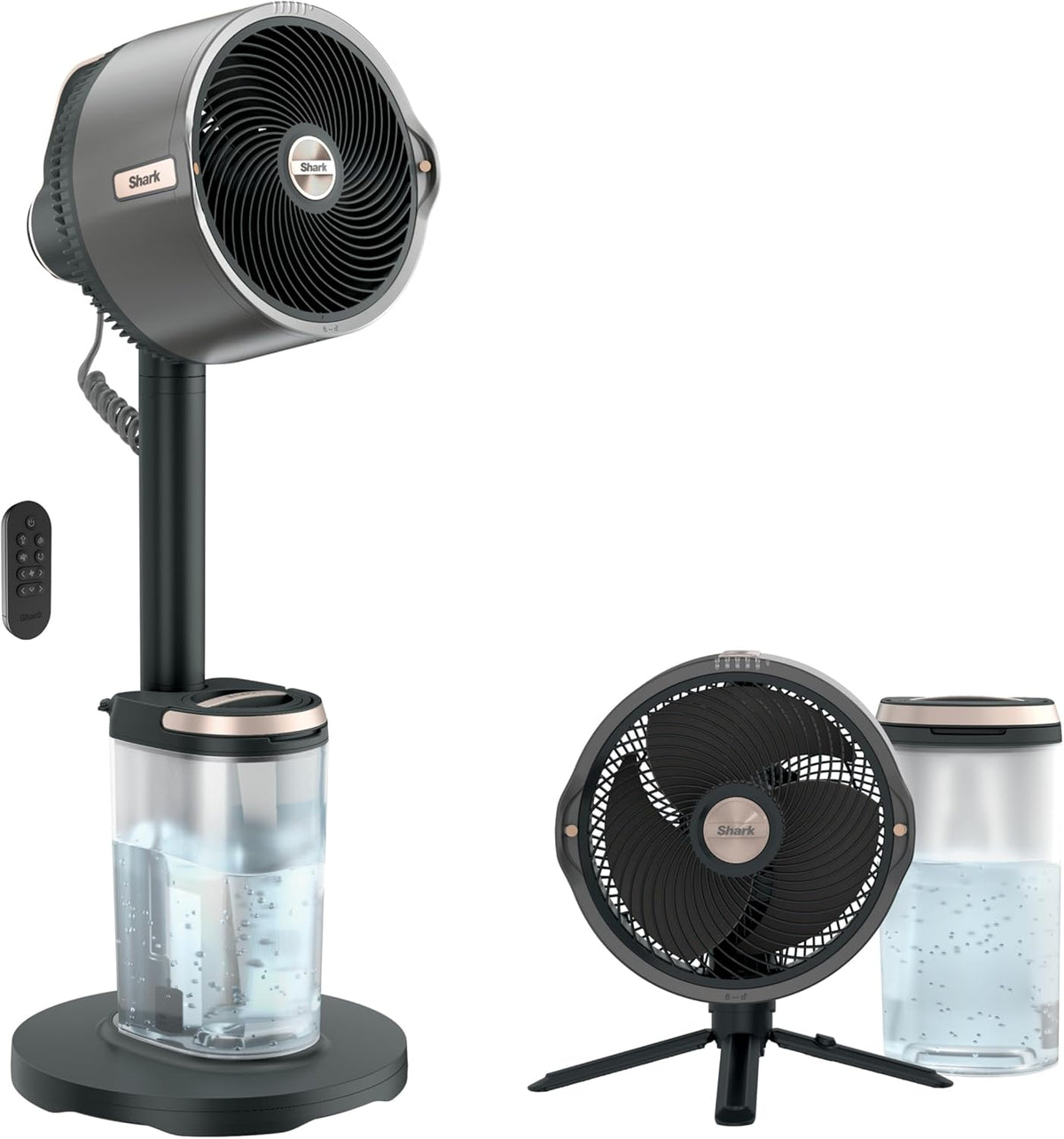Shark FlexBreeze Pro Mist 2-in-1 Fan with Integrated Mist, Charcoal, FA302