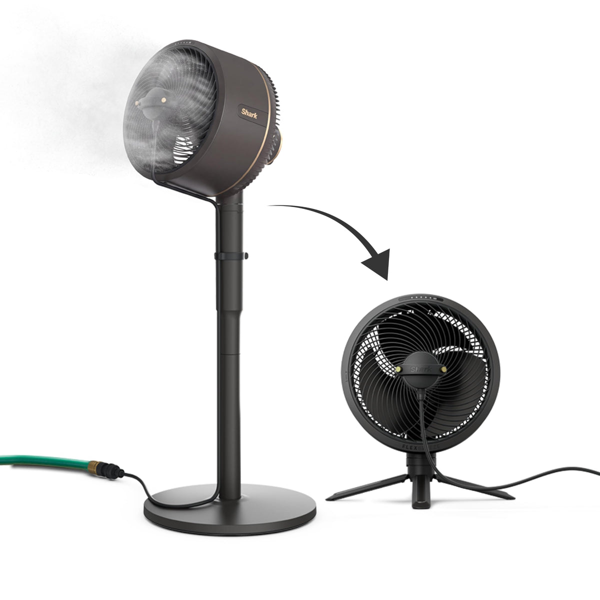 Shark FlexBreeze Pro Mist 2-in-1 Fan with Integrated Mist, White, FA302WH