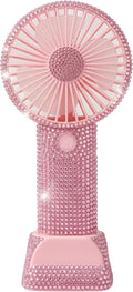Rhinestone Fan, 3 Speed Rechargeable Portable | Quiet 3 Speed Settings, Ideal for Makeup Application, Lightweight for Travel