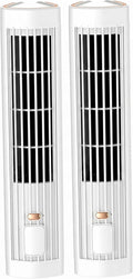 Cooling Tower Fan 2 Pcs, 3 Speed, White, 12.6in | Bladeless Safe Design, 3 Adjustable Speeds, Ideal for Home Office Camping