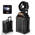 WESTTREE Misting Fan Portable Rechargeable with 4 Gal Large Bucket, Mist Fan with Retractable Handle & Oscillating Mister Outdoor Camping Cooling Fan for Patio/Beach/Fishing/Golf/Travel Essentials
