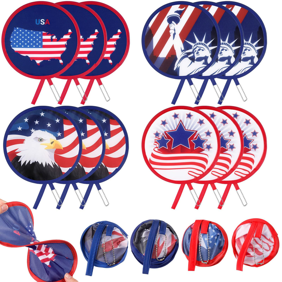 Marsui 12 Pcs Bible Church Foldable Hand Fans Christian Round Handheld Folding Fan Bulk Religious Gifts, Church Hand Fans for Women Wedding Ceremony Party Favors Bible Gift Daily Use
