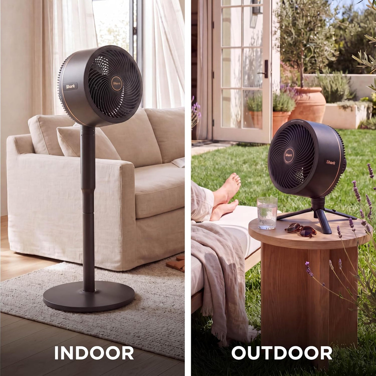 Shark FlexBreeze 2-in-1 Fan with Misting Attachment, Charcoal, FA222