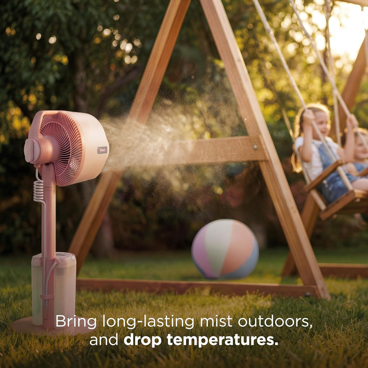 Shark FlexBreeze Pro Mist 2-in-1 Fan with Integrated Mist, Blush, FA300PK2