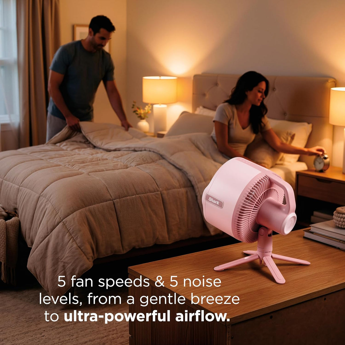 Shark FlexBreeze Pro Mist 2-in-1 Fan with Integrated Mist, Blush, FA300PK2