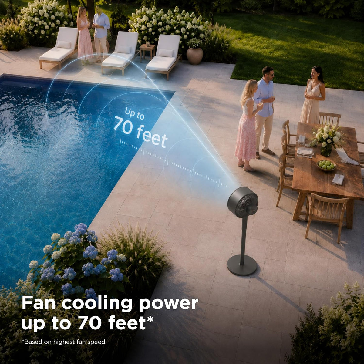 Shark FlexBreeze 2-in-1 Fan with Misting Attachment, White, FA222WH