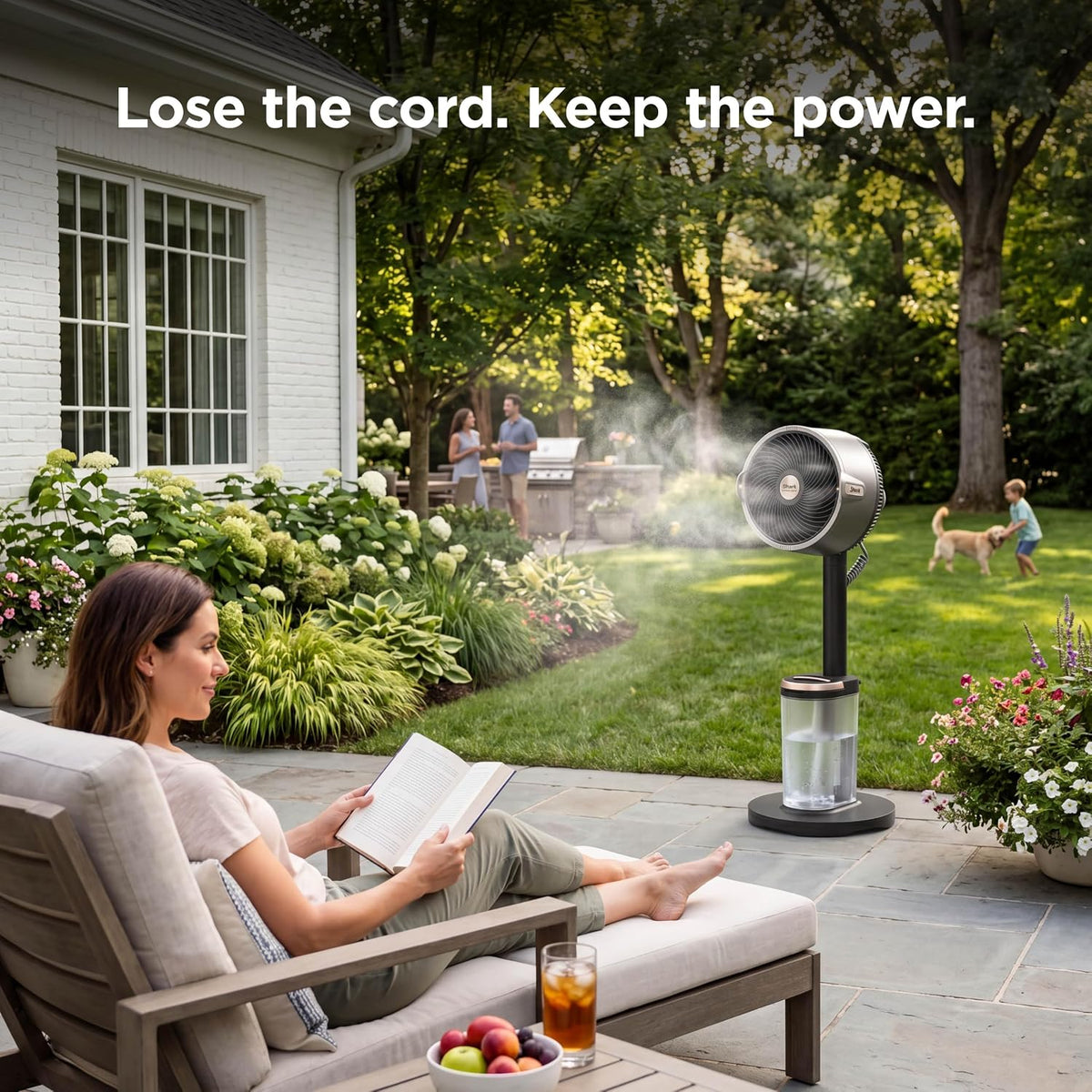 Shark FlexBreeze Pro Mist 2-in-1 Fan with Integrated Mist, White, FA302WH