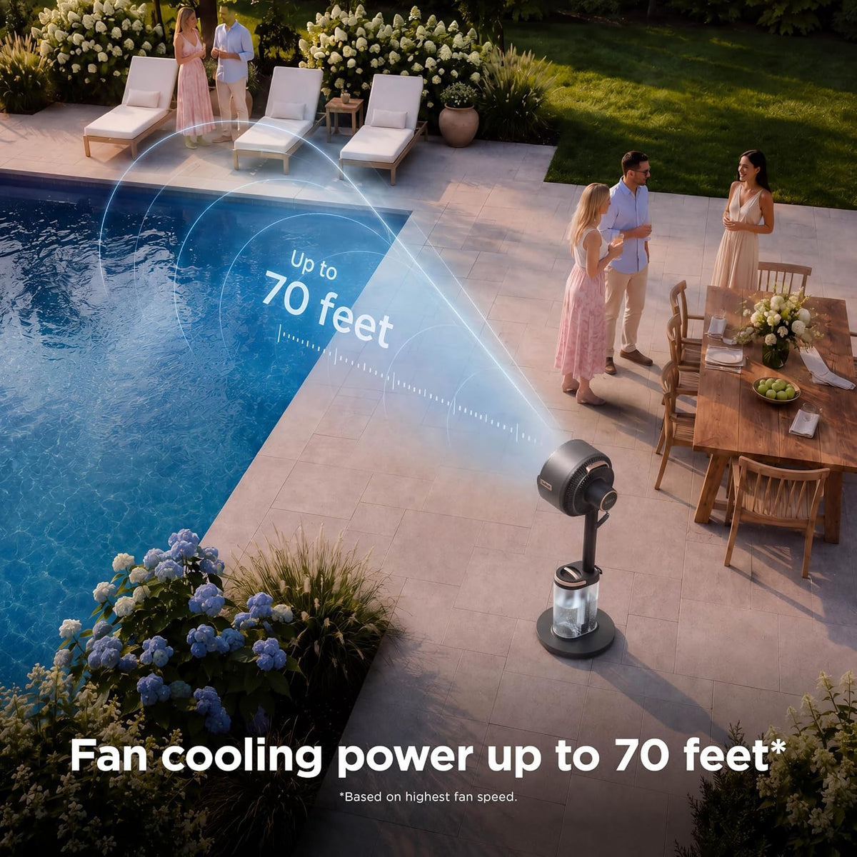 Shark FlexBreeze Pro Mist 2-in-1 Fan with Integrated Mist, White, FA302WH